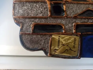 Centro de mesa y cenicero vintage azul y plata