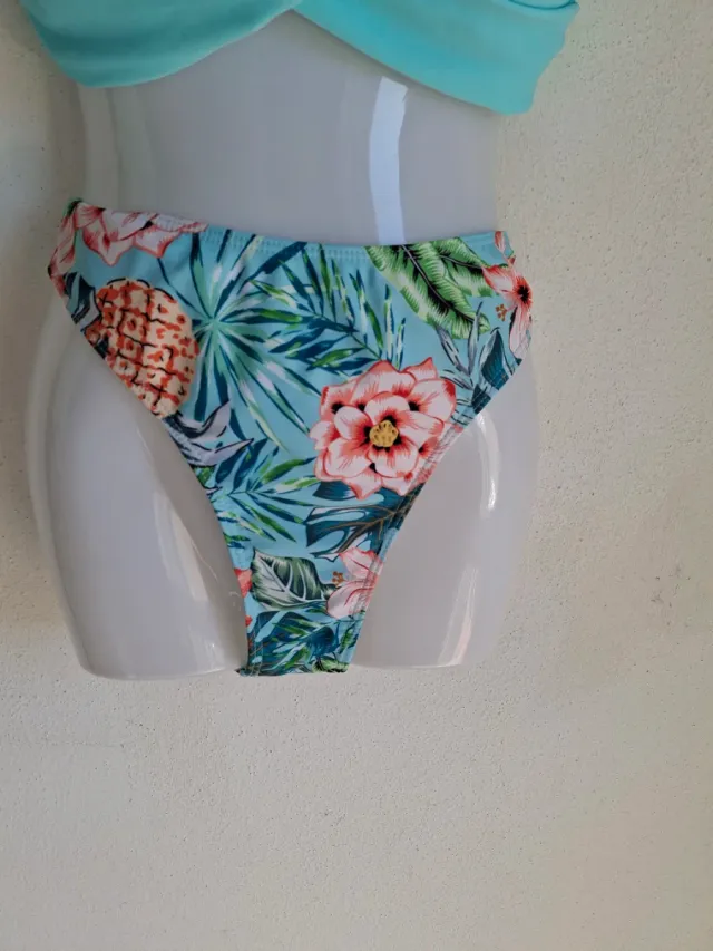 Bikini blu/multicolor con stampa floreale