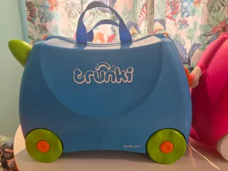 Maleta infantil azul y naranja