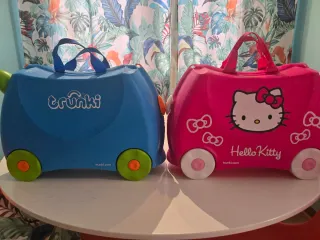 Maleta infantil azul y naranja