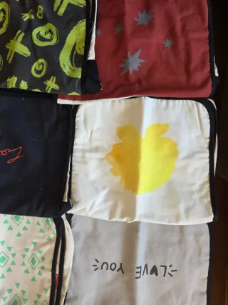 Lote 15 bolsos bandolera tela estampados