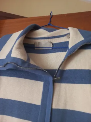 Chaqueta de punto rayas azul y blanco Talla L