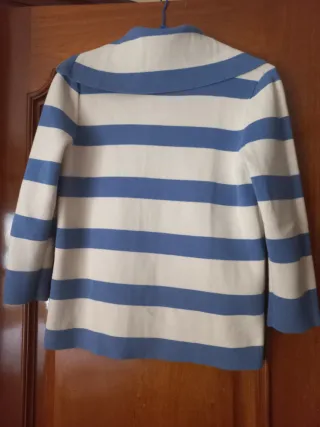 Chaqueta de punto rayas azul y blanco Talla L