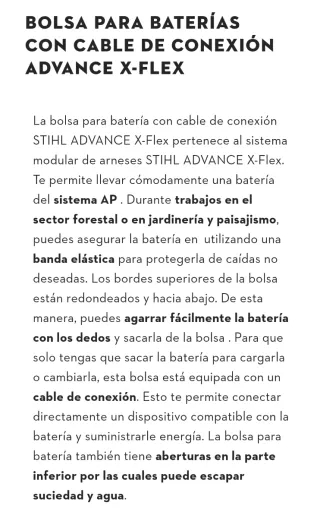 Bolsa Batería Stihl Advance X-Flex