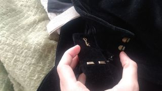 Massimo Dutti terciopelo pantalón recto negro