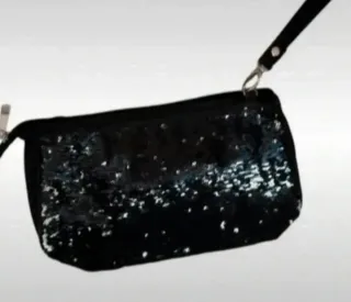 Pochette donna paillettes nera