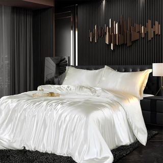 Juego de ropa de cama de satén, 135 x 200 cm, 4 pi