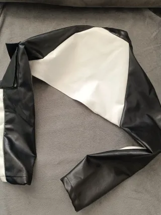Chaqueta corta mujer blanco y negro