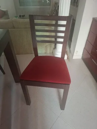 Sillas de comedor madera y tela
