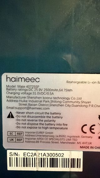 Despiece aspiradora Haimeec Vac C3