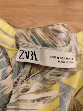 Zara camicia fantasia foglie tg L