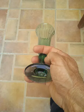 Copa de cristal verde Gordiola