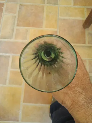 Copa de cristal verde Gordiola