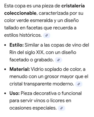 Copa de cristal verde Gordiola