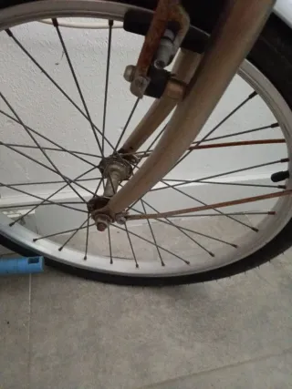 Bicicleta plegable color dorado