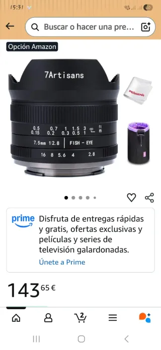 7Artisans 7.5mm F2.8 II Objetivo Fisheye APS-C