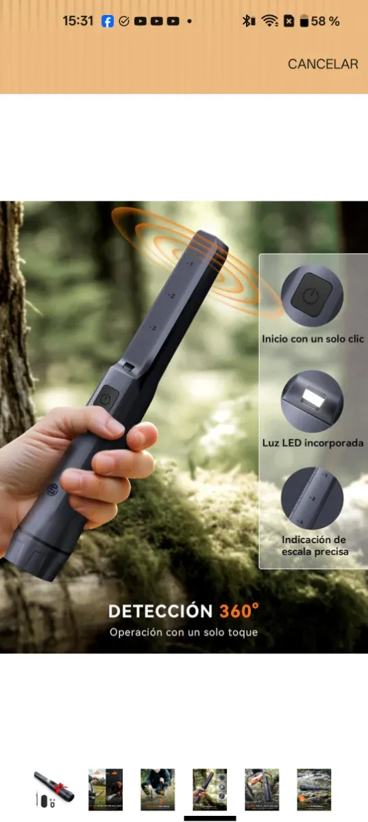 Detector de metales recargable