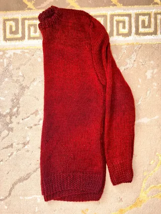 Maglione rosso con rombi