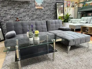 Sofá Cama KerenXS Gris Terciopelo 198x146 cm
