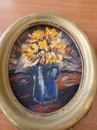 Lotto 4 Quadri Vintage Dipinti a Mano