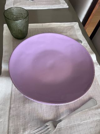 8 platos tos lila cerámica portuguesa