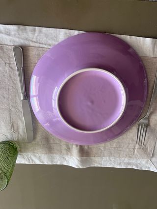 8 platos tos lila cerámica portuguesa