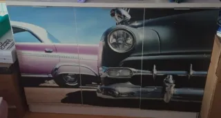 Cómoda Vintage Rosa y Negra