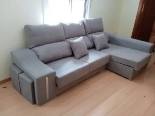 Sofá modular gris tela