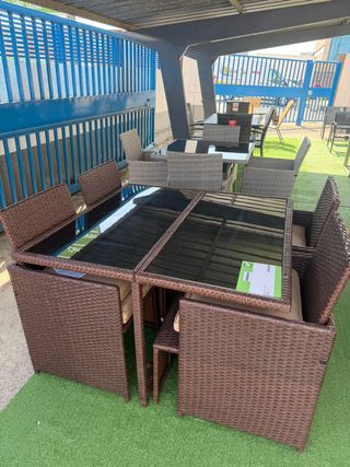 Conjunto Terraza 8 Plazas Ahorra Espacio