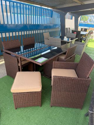 Conjunto Terraza 8 Plazas Ahorra Espacio