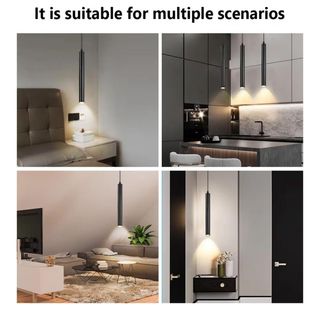 Lampada Sospensione LED Nera (2 Pezzi)