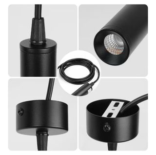 Lampada Sospensione LED Nera (2 Pezzi)
