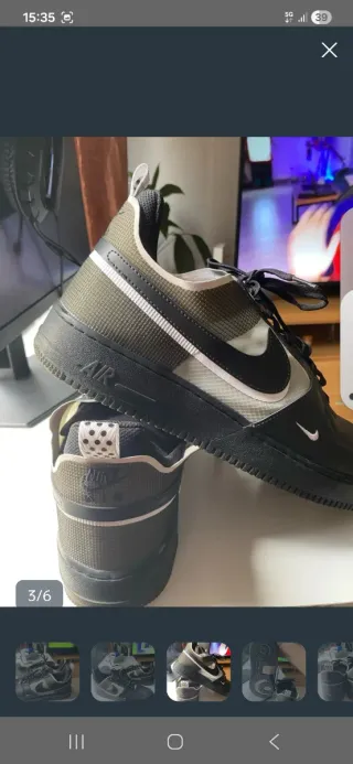 Nike Air Force 1 React Negro/Gris