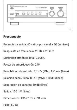 Amplificador Yamaha AX-396 Negro