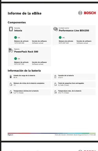 eBike  Bosch 90% batería REAL diagnosis oficial