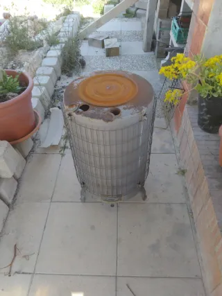 Estufa de leña rústica