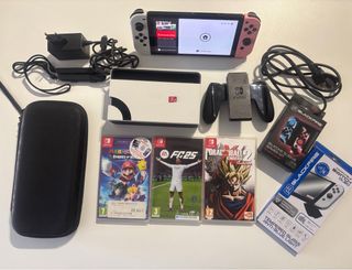 Nintendo Switch OLED Blanca y Rosa + Juegos