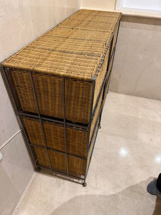 2 Cajoneras Forja y Mimbre Auxiliares