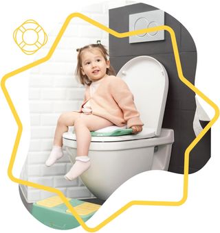 Badabulle Reductor de WC confort con asas, Verde