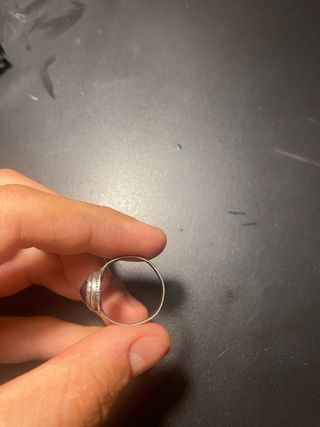 Anillo Plata Antigua Piedra Roja Tallada