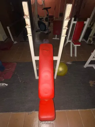 Banco de pesas inclinado rojo