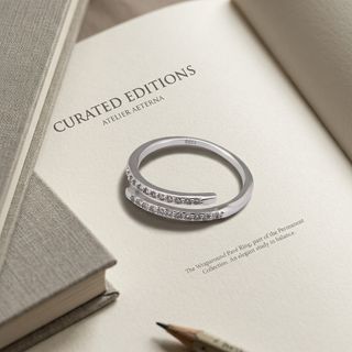 Anello Argento 925 Zirconi Regolabile