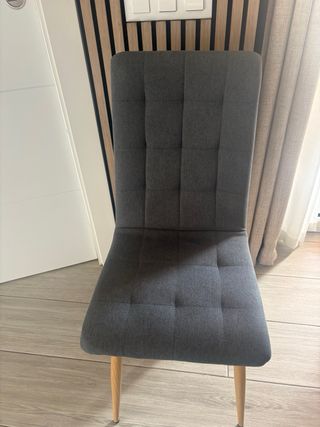 Juego de 6 sillas de comedor gris oscuro