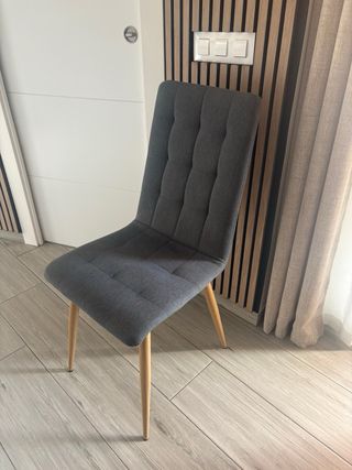 Juego de 6 sillas de comedor gris oscuro