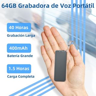 - 60horas Grabadora Voz, 64GB Howabo Grabadora d