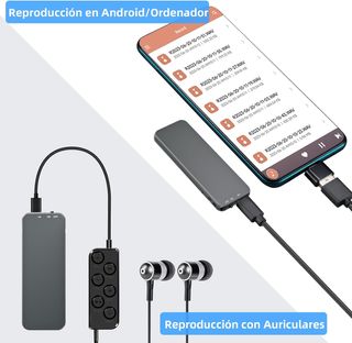 - 60horas Grabadora Voz, 64GB Howabo Grabadora d