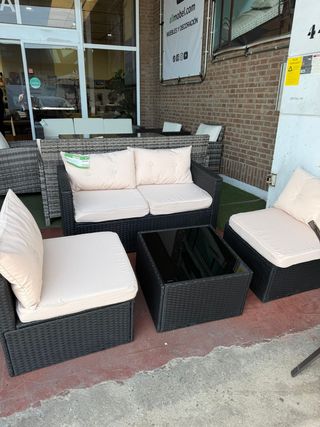 Conjunto Terraza Mimbre y Cristal