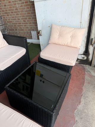 Conjunto Terraza Mimbre y Cristal