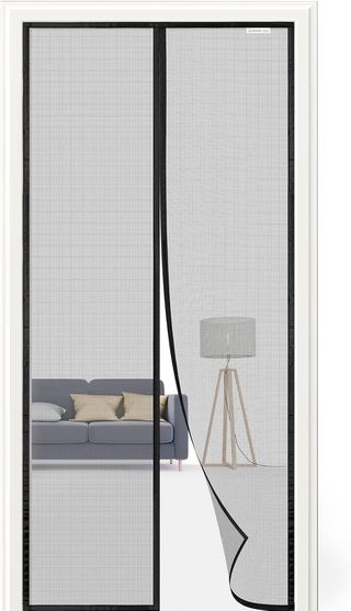 【2uds】90*210cm Cortina Mosquitera Magnética Negra