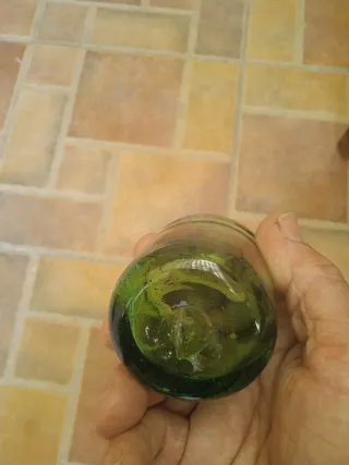 Vasito de cristal verde pequeño